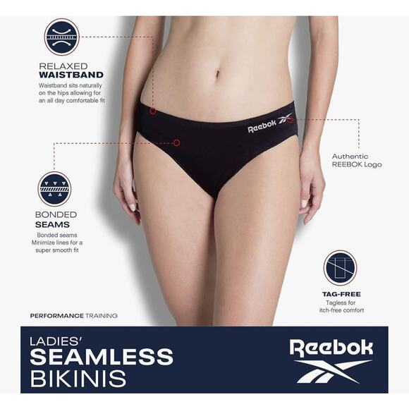 New 3 pack Reebok women's seamless bikinis size S - Picture 2 of 8